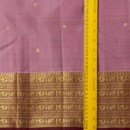 Lavender And Maroon Dual Shade Kanchipuram Silk Saree For Festive Wear PV VIS 105
