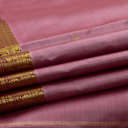 Lavender And Maroon Dual Shade Kanchipuram Silk Saree For Festive Wear PV VIS 105