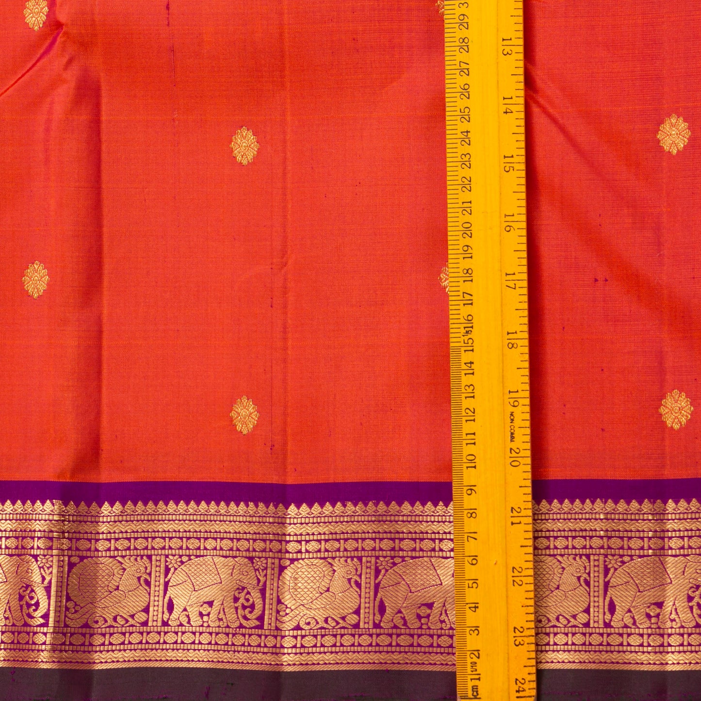 Orange And Magenta Kanchipuram Silk Saree For Festive Wear PV VIS 115