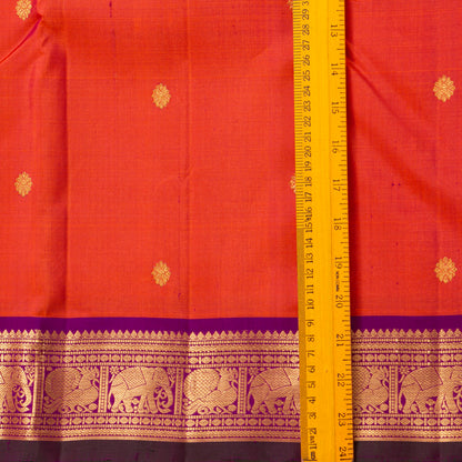 Orange And Magenta Kanchipuram Silk Saree For Festive Wear PV VIS 115