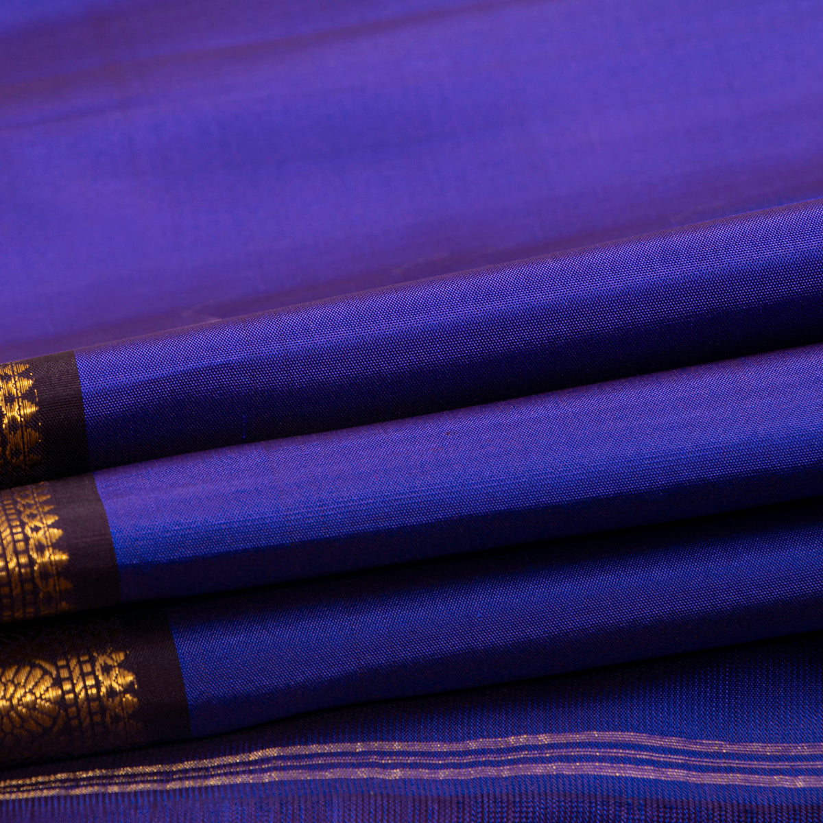 Blue And Brown Kanchipuram Silk Saree For Festive Wear PV VIS 121