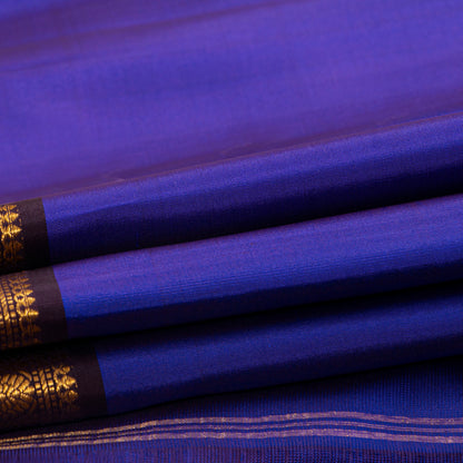 Blue And Brown Kanchipuram Silk Saree For Festive Wear PV VIS 121