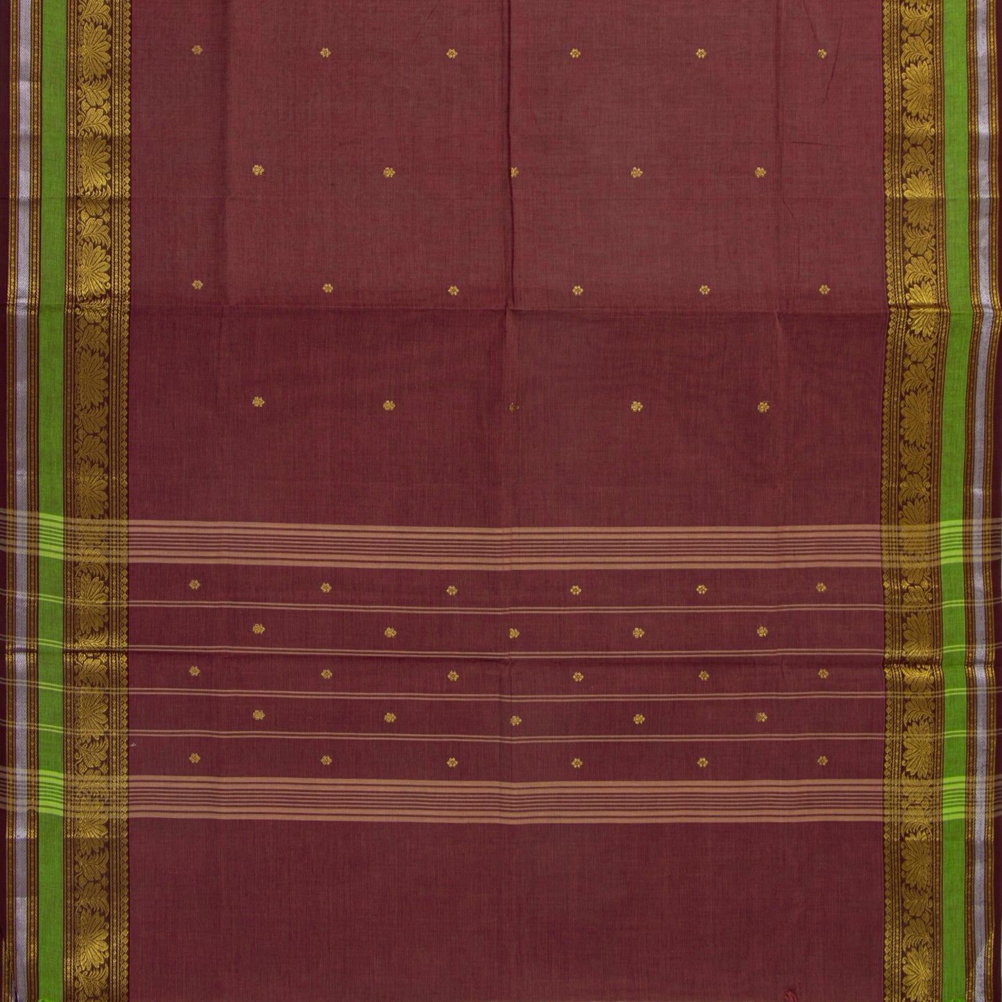 Brown Kanchi Cotton Saree For Festive Wear PV MM KC 596