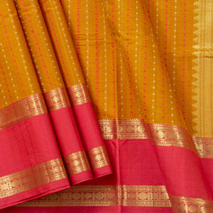 Mustard And Pink Lakshadeepam Kanchi Cotton Saree PV RSP KC 243