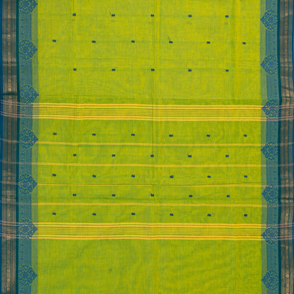 Green And Blue Kanchi Cotton Saree For Festive Wear PV MM KC 593
