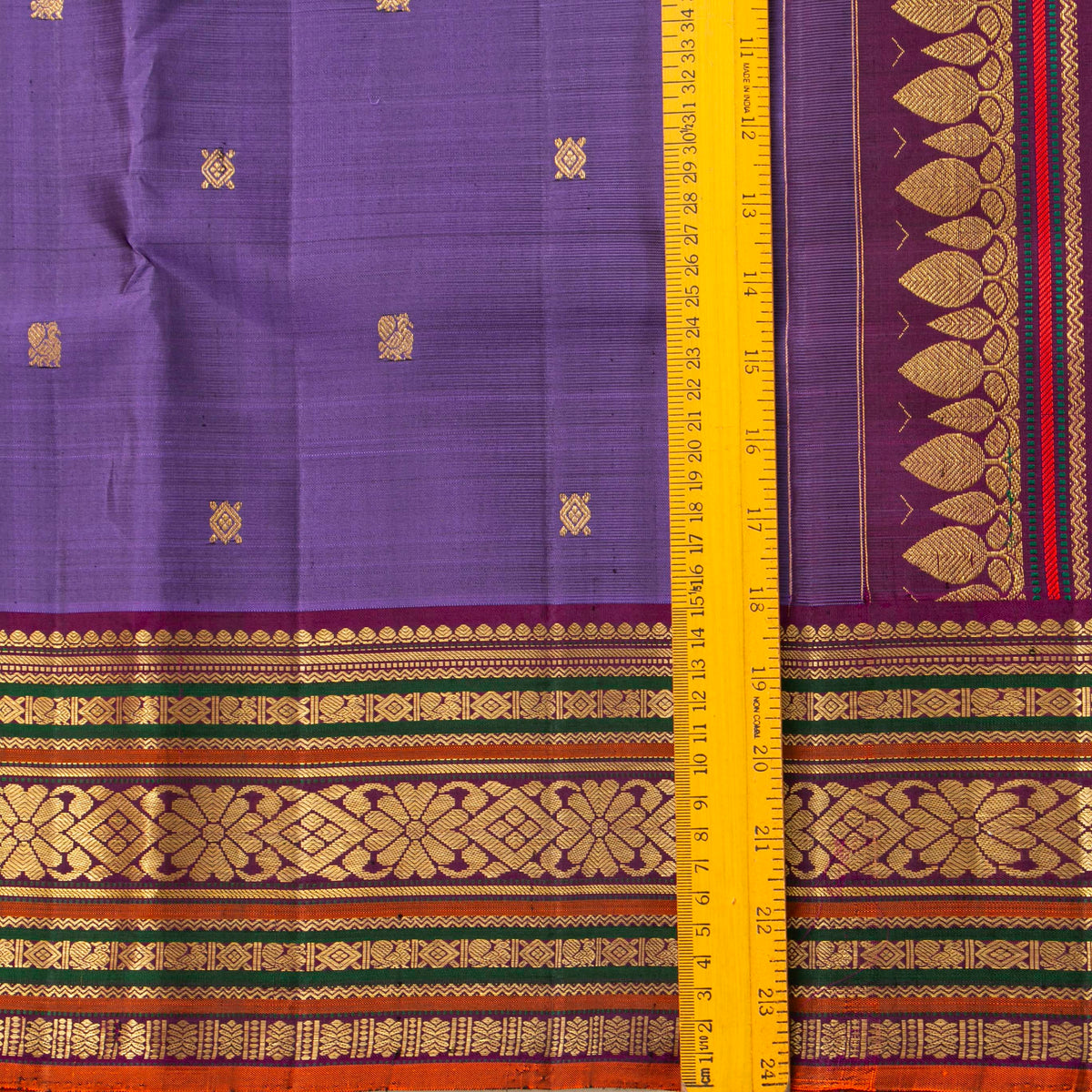 Lavender And Magenta Kanchipuram Silk Saree For Festive Wear PV VIS 110