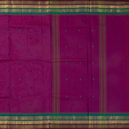 Magenta And Teal Kanchi Cotton Saree For Festive Wear PV MM KC 549