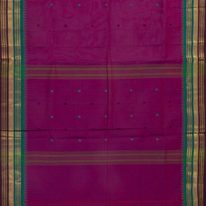 Magenta And Teal Kanchi Cotton Saree For Festive Wear PV MM KC 549