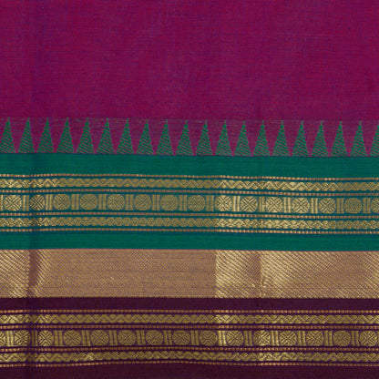 Magenta And Teal Kanchi Cotton Saree For Festive Wear PV MM KC 549