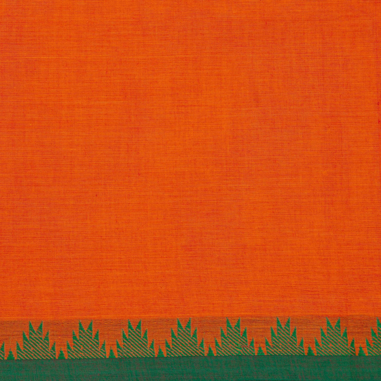 Orange And Green Kanchi Cotton Saree For Festive Wear PV MM KC 522