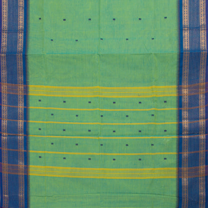 Green And Blue Kanchi Cotton Saree For Festive Wear PV MM KC 529