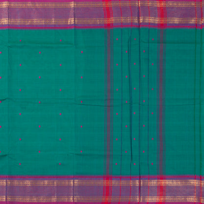 Teal And Magenta Kanchi Cotton Saree For Festive Wear PV MM KC 537