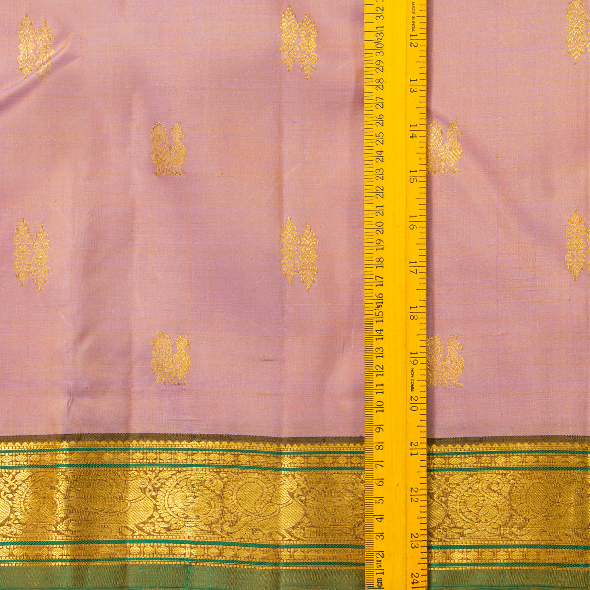 Mauve And Green Kanchipuram Silk Saree For Festive Wear PV VIS 107
