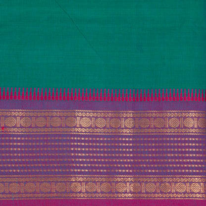 Teal And Magenta Kanchi Cotton Saree For Festive Wear PV MM KC 537
