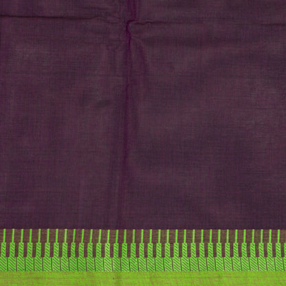 Purple And Green Kanchi Cotton Saree For Festive Wear PV MM KC 517 - Cotton Saree - Panjavarnam PV MM KC 517