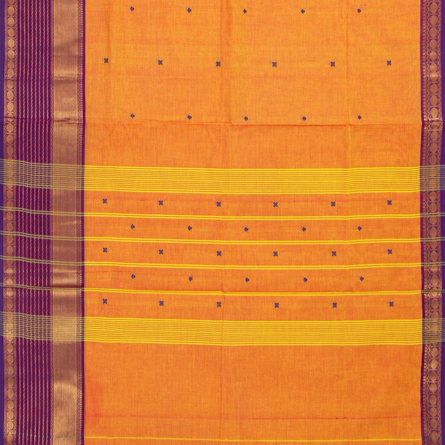 Orange And Magenta Kanchi Cotton Saree For Festive Wear PV MM KC 510 - Cotton Saree - Panjavarnam PV MM KC 510