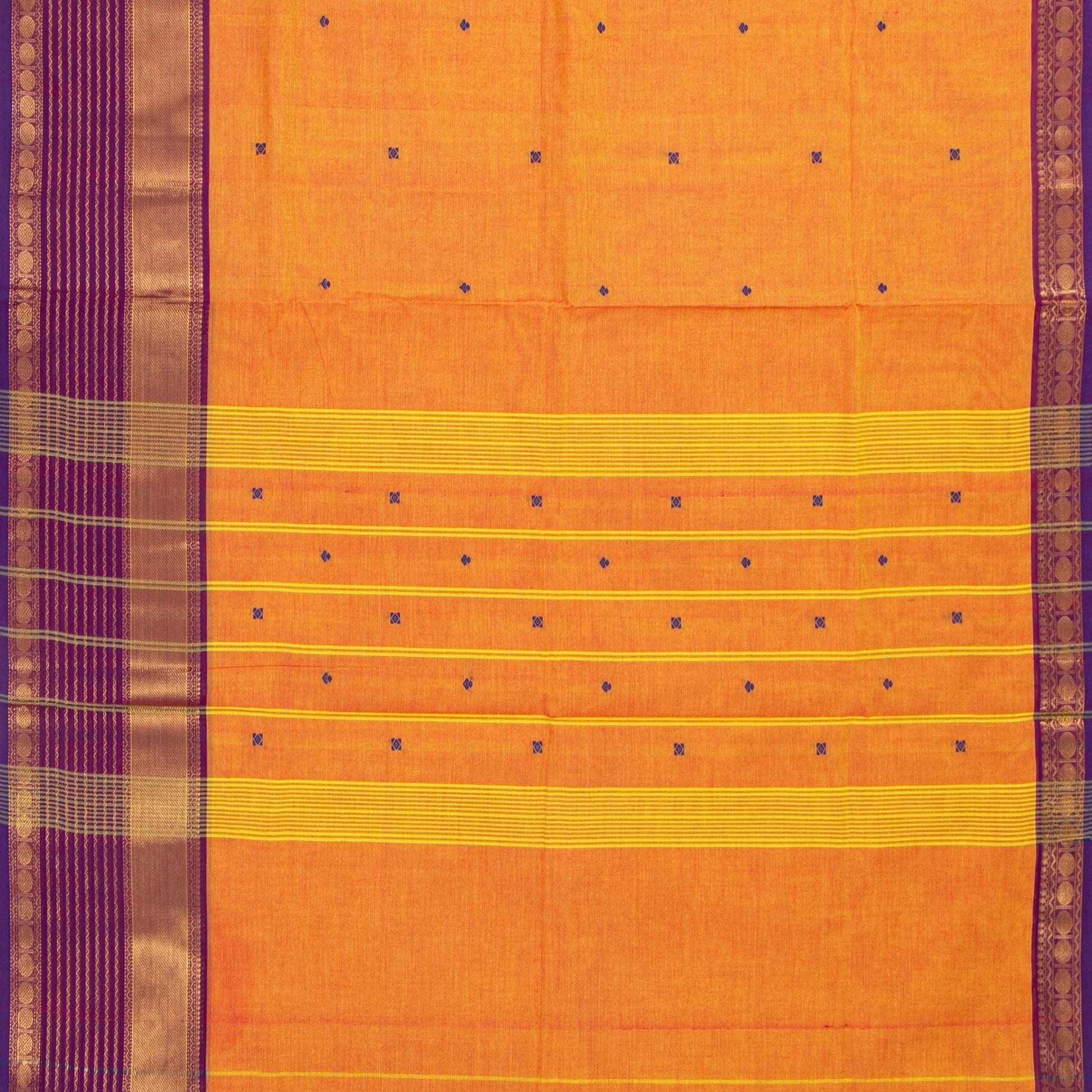Orange And Magenta Kanchi Cotton Saree For Festive Wear PV MM KC 510 - Cotton Saree - Panjavarnam PV MM KC 510