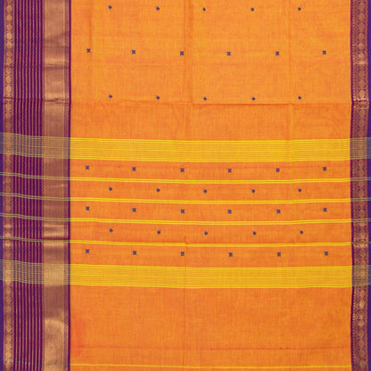 Orange And Magenta Kanchi Cotton Saree For Festive Wear PV MM KC 510 - Cotton Saree - Panjavarnam PV MM KC 510