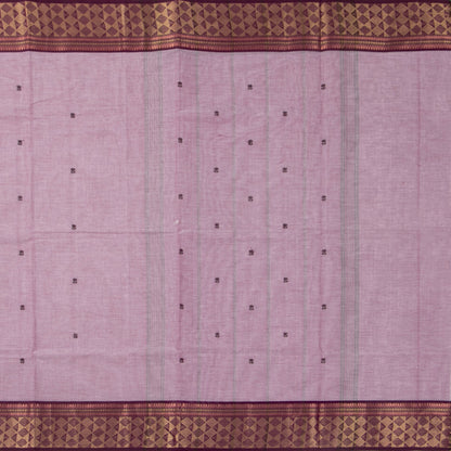 Lilac And Purple Kanchi Cotton Saree For Festive Wear PV MM KC 485