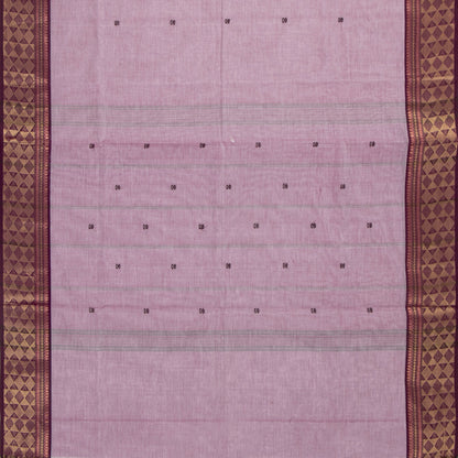 Lilac And Purple Kanchi Cotton Saree For Festive Wear PV MM KC 485