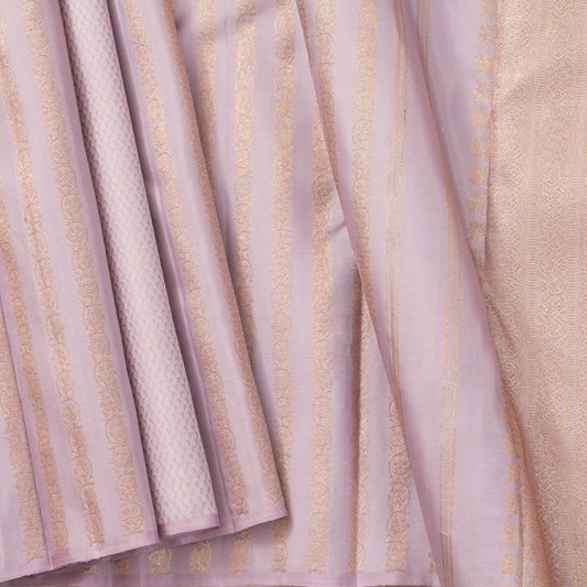 Lilac Kanchipuram Silk Saree Borderless For Festive Wear PV SAR 101