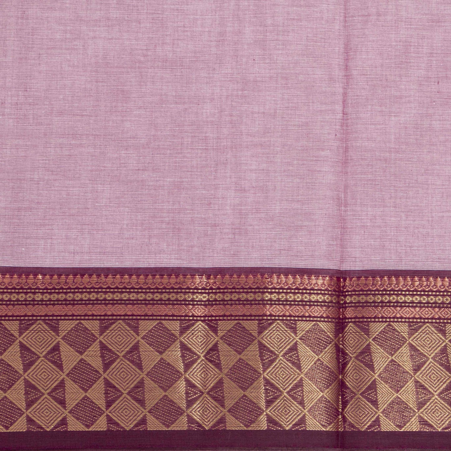 Lilac And Purple Kanchi Cotton Saree For Festive Wear PV MM KC 485