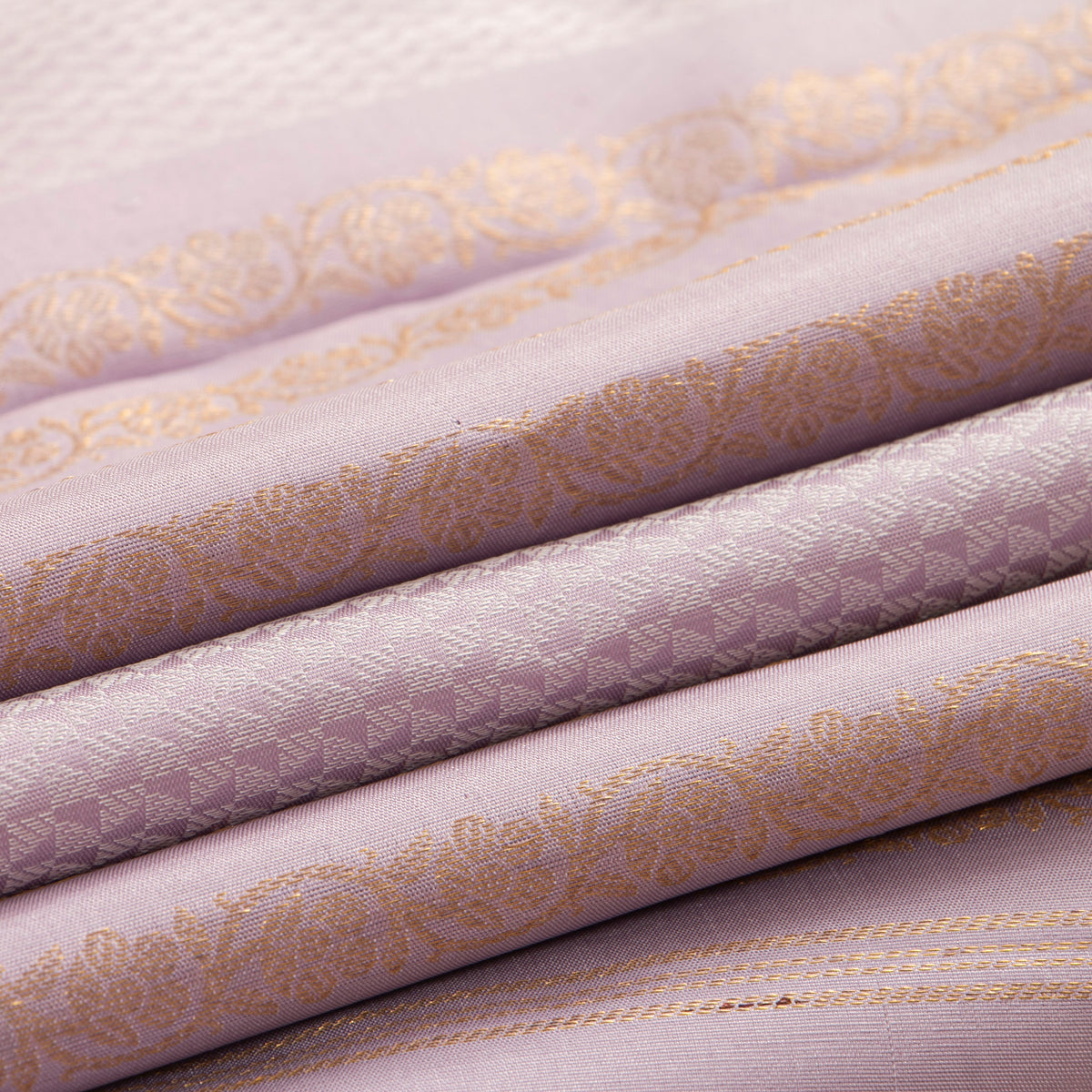 Lilac Kanchipuram Silk Saree Borderless For Festive Wear PV SAR 101