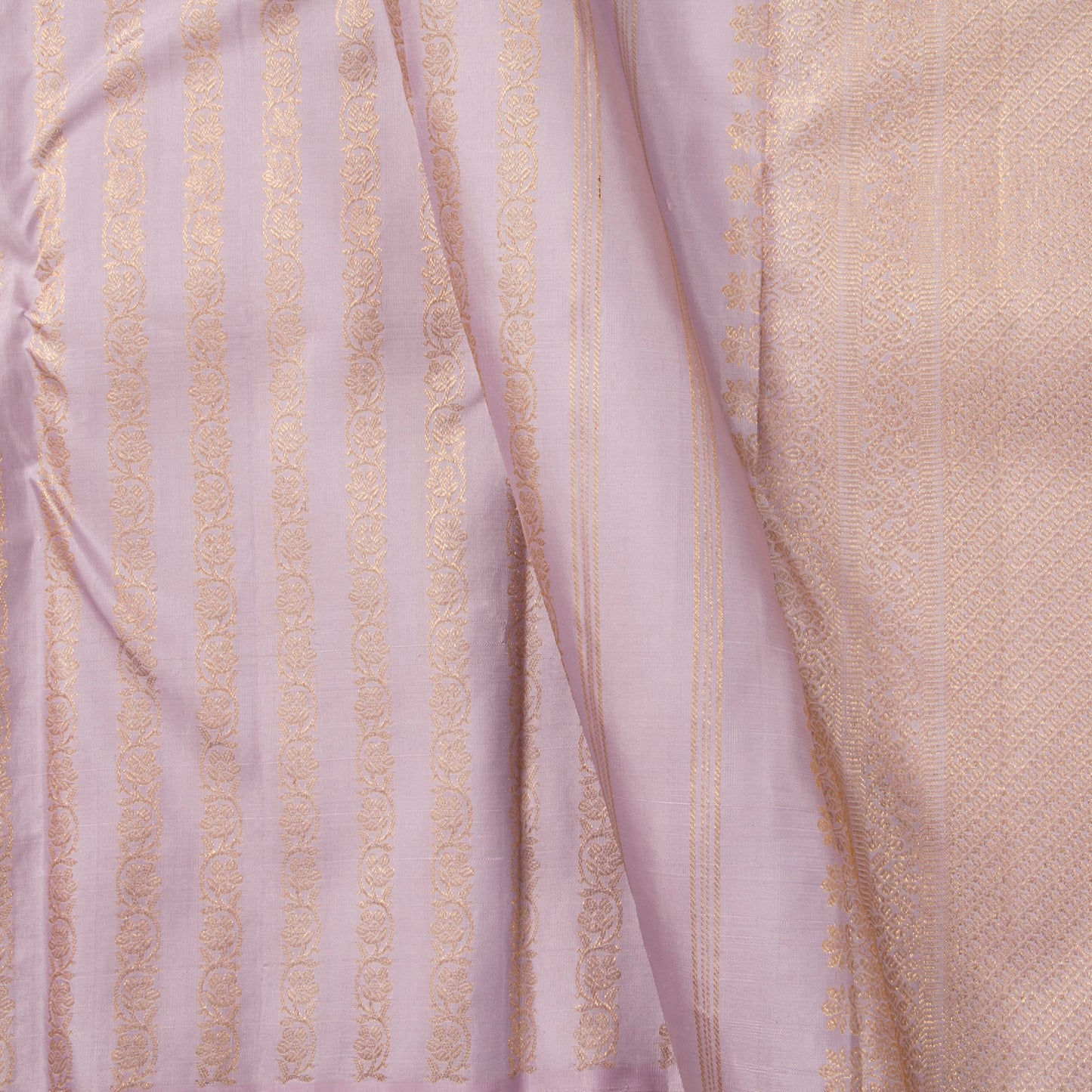 Lilac Kanchipuram Silk Saree Borderless For Festive Wear PV SAR 101