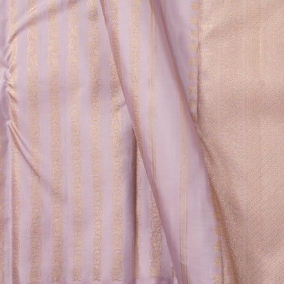 Lilac Kanchipuram Silk Saree Borderless For Festive Wear PV SAR 101