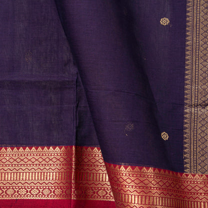 Blue And Maroon Kanchi Cotton Saree PV RSP KC 244