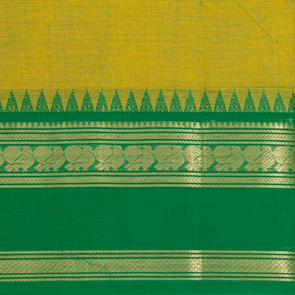 Green Kanchi Cotton Saree For Festive Wear PV MM KC 555
