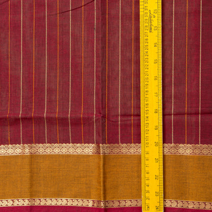 Maroon And Mustard Kanchi Cotton Saree PV RSP KC 246
