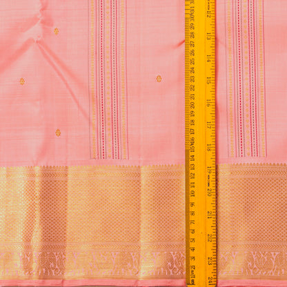 Pastel Peach Kanchipuram Silk Saree For Festive Wear PV VG 102