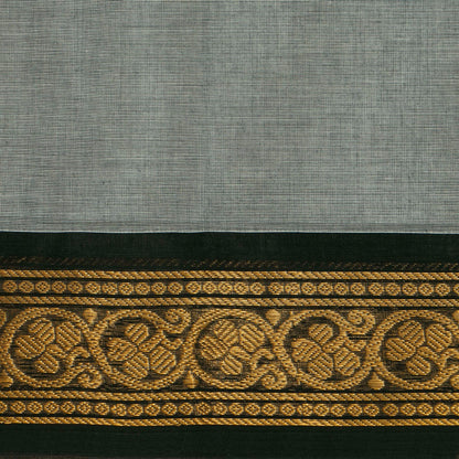 Grey And Black Kanchi Cotton Saree For Festive Wear PV MM KC 607