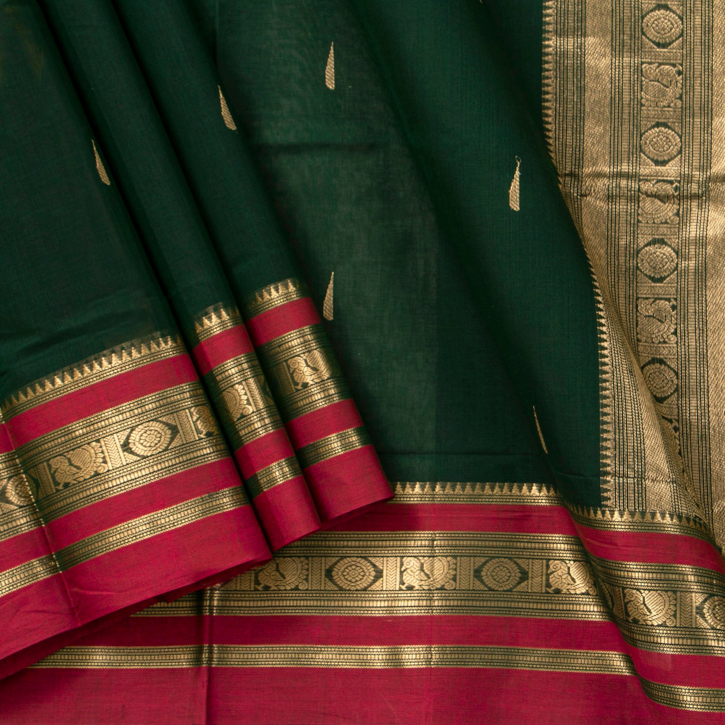 Green Kanchi Cotton Saree PV RSP KC 241