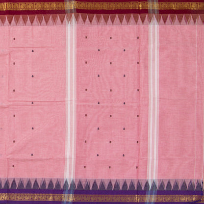 Pink Kanchi Cotton Saree With Ganga Jamuna Border For Festive Wear PV MM KC 455 - Cotton Saree - Panjavarnam PV MM KC 455