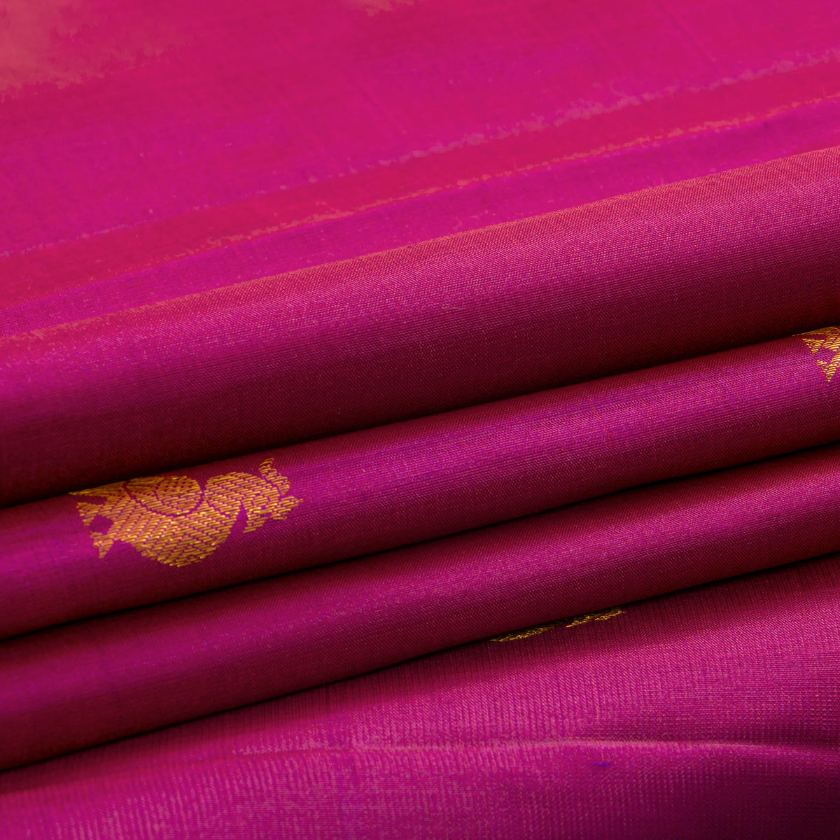 Magenta And Sea Green Borderless Kanchipuram Silk Saree For Festive Wear PV VG 101