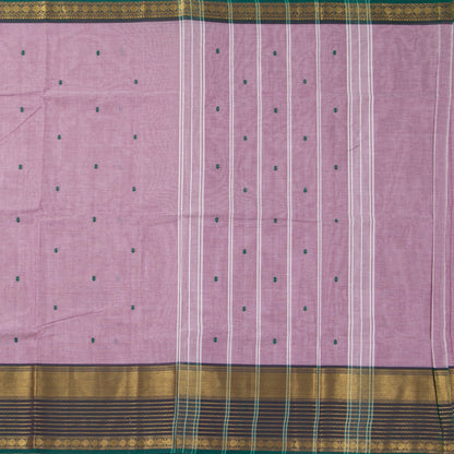 Lilac And Teal  Kanchi Cotton Saree For Festive Wear PV MM KC 554