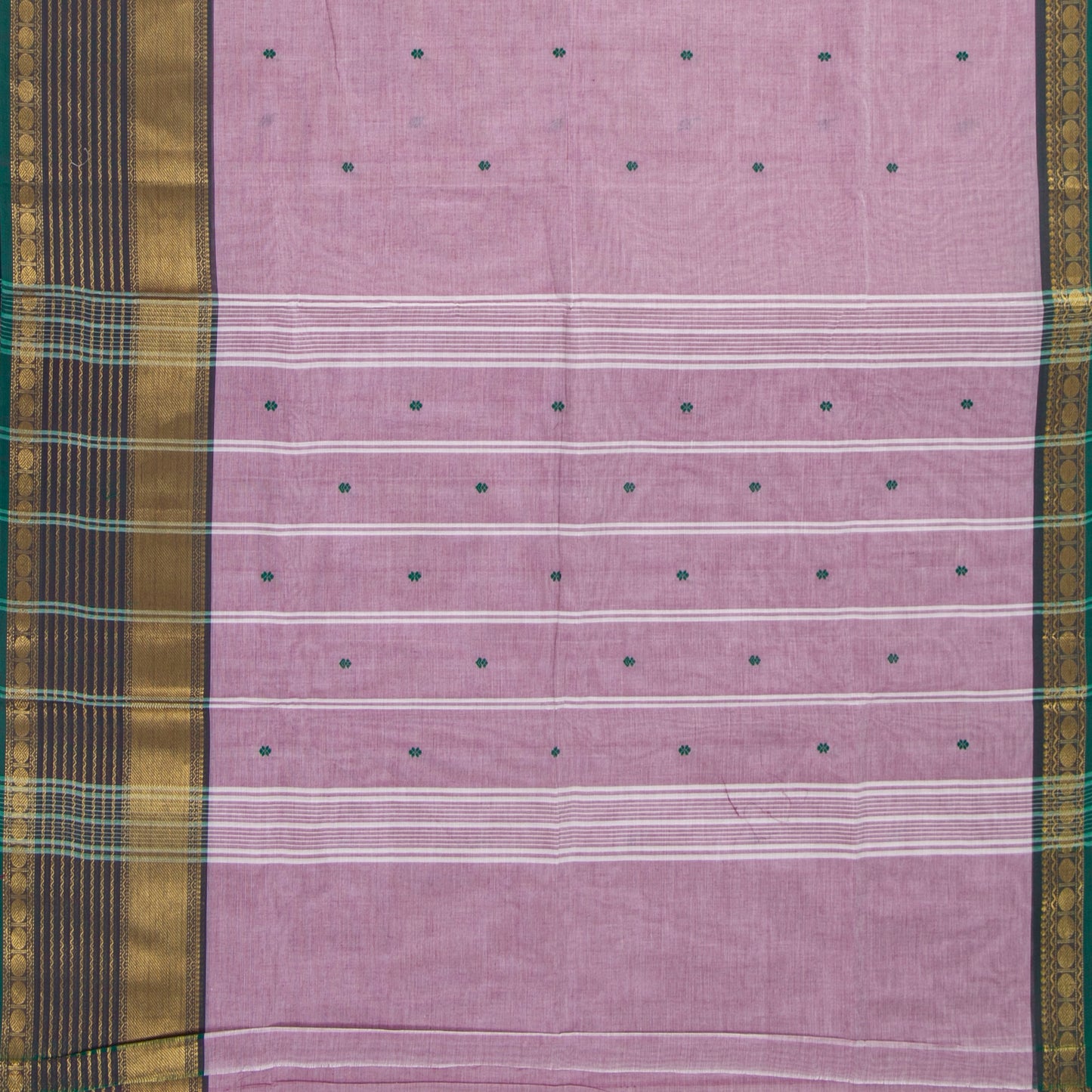 Lilac And Teal  Kanchi Cotton Saree For Festive Wear PV MM KC 554