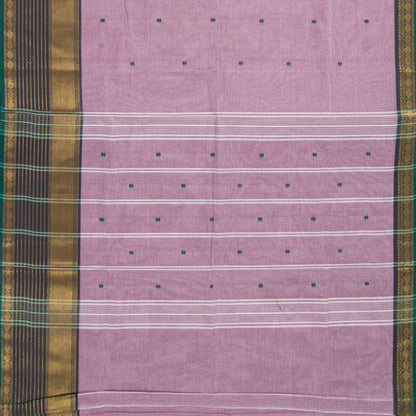 Lilac And Teal  Kanchi Cotton Saree For Festive Wear PV MM KC 554