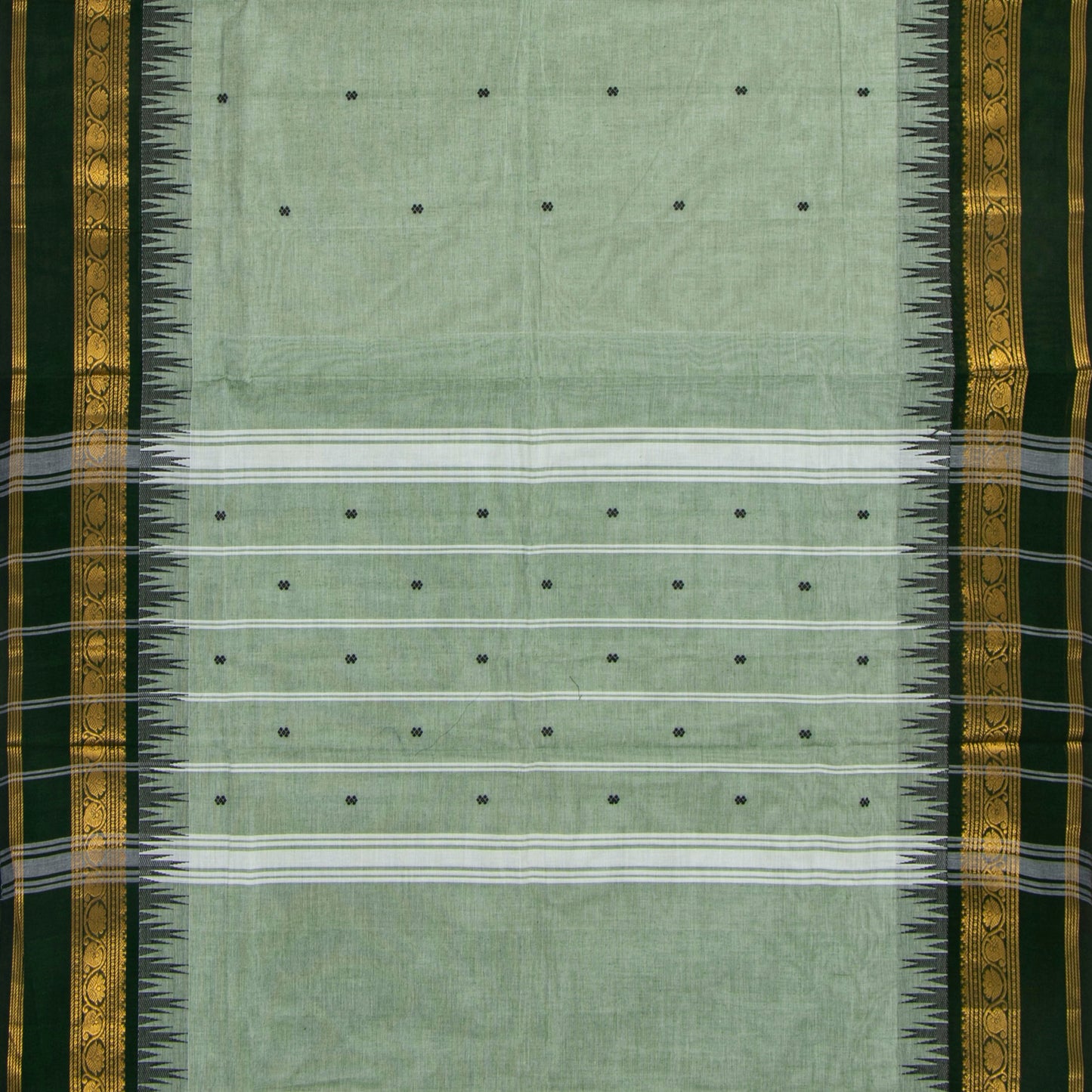 Green Kanchi Cotton Saree For Festive Wear PV MM KC 512