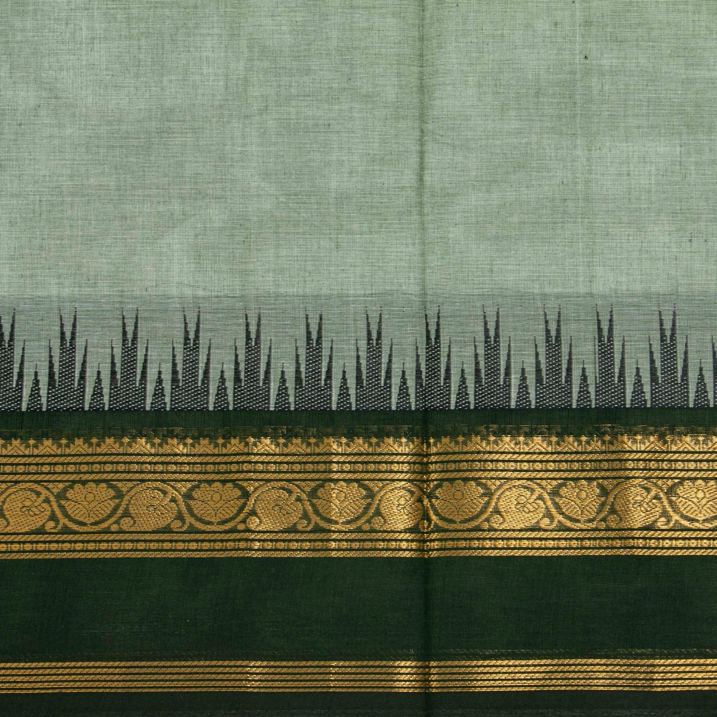 Green Kanchi Cotton Saree For Festive Wear PV MM KC 512