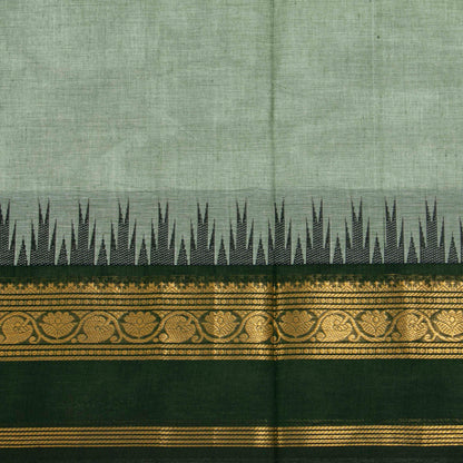 Green Kanchi Cotton Saree For Festive Wear PV MM KC 512