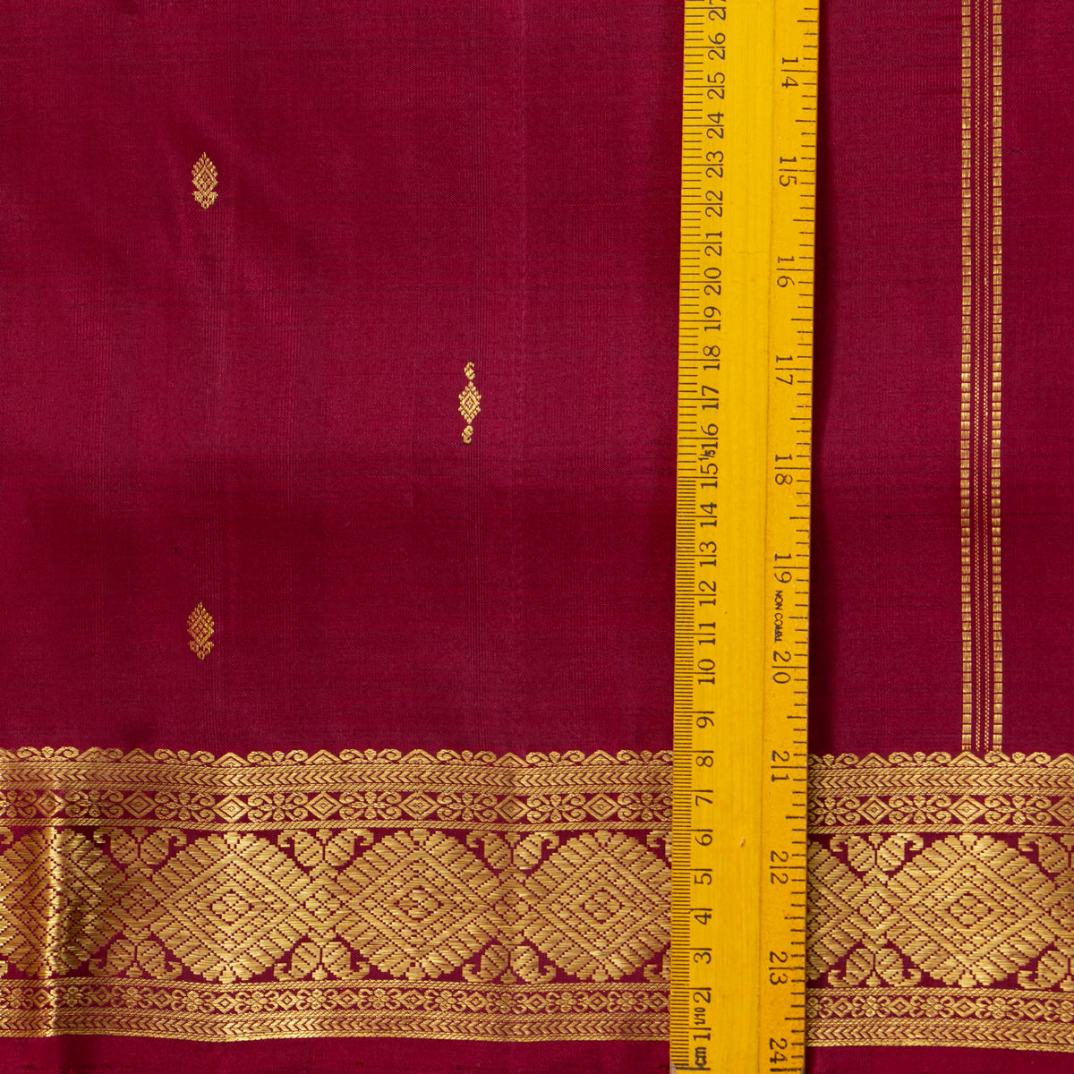 9 Yards Maroon Kanchipuram Silk Saree  For Festive Wear PV VIS 117