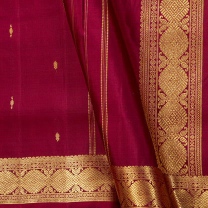 9 Yards Maroon Kanchipuram Silk Saree  For Festive Wear PV VIS 117