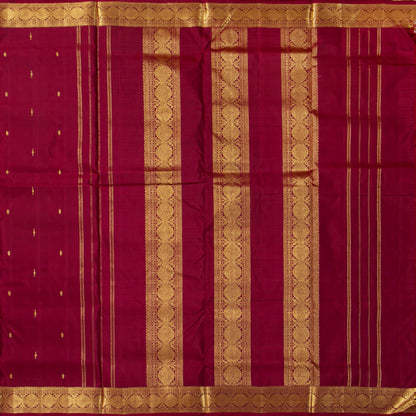 9 Yards Maroon Kanchipuram Silk Saree  For Festive Wear PV VIS 117