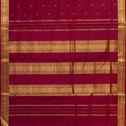 9 Yards Maroon Kanchipuram Silk Saree  For Festive Wear PV VIS 117