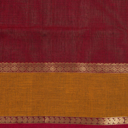 Maroon And Mustard Kanchi Cotton Saree PV RSP KC 246