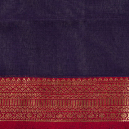 Blue And Maroon Kanchi Cotton Saree PV RSP KC 244