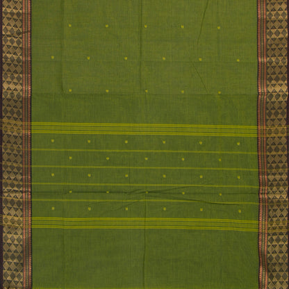Green And Brown Kanchi Cotton Saree For Festive Wear PV MM KC 446